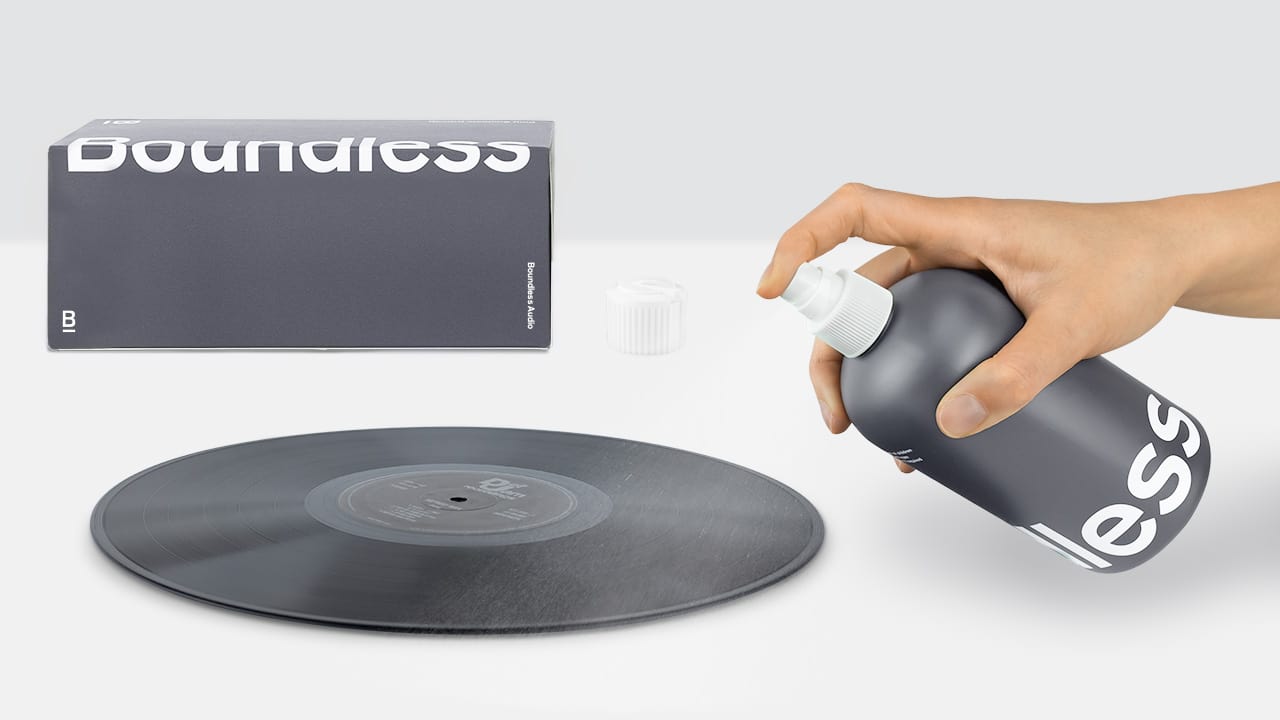 Boundless Audio Solución de limpieza de discos – Líquido limpiador de  discos de vinilo de 6.75 onzas, paño limpiador de vinilo y protector de